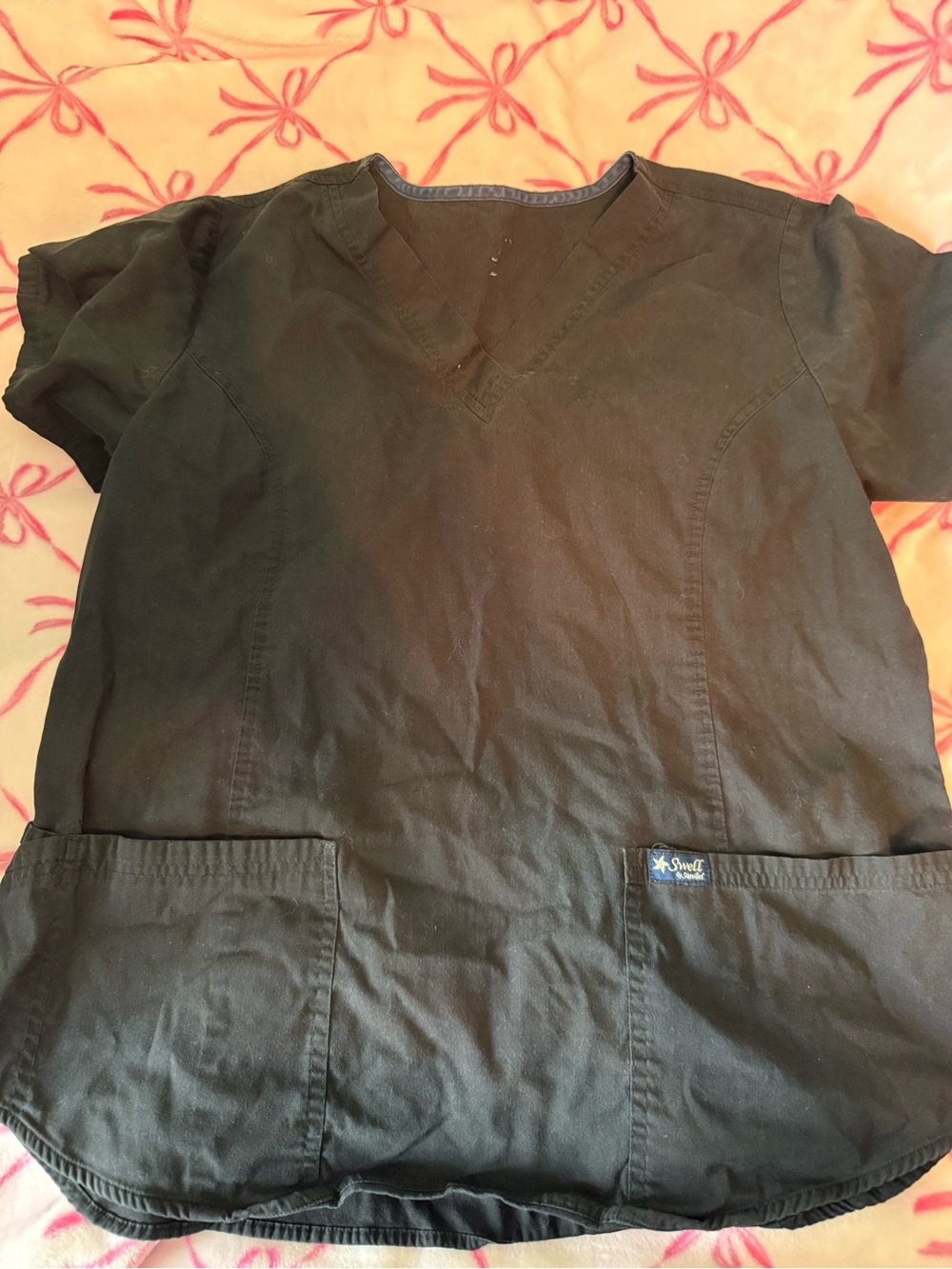 Sanibel Black Women's V-Neck Scrub Tunic